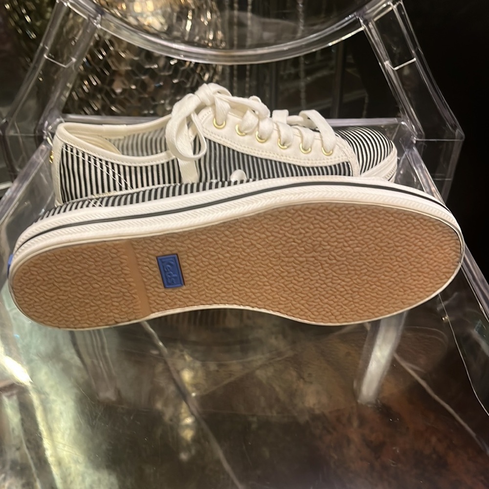 Kate Spade Black and White Striped Sneakers - Picture 5 of 5